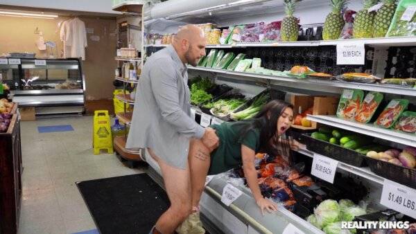 Asian withy curvy ass, hard sex at the grocery store on girlsasian.net