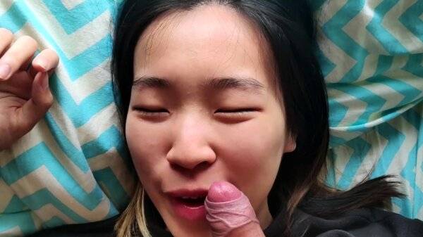 Cute Asian Girlfriend Gives Blowjob For Huge Facial Cumshot - Japan on girlsasian.net