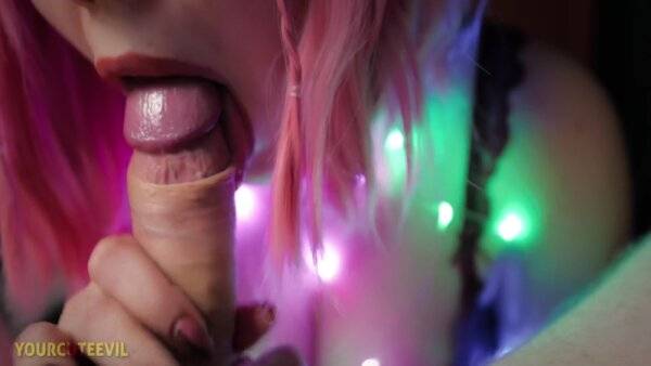 Pretty Asian Girl With Pink Hair Sucks Dick Juicy In Close-up Pov - Japan on girlsasian.net