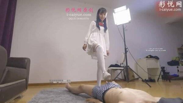 Tiny Asian enjoys BDSM and playing with her male slave - China on girlsasian.net