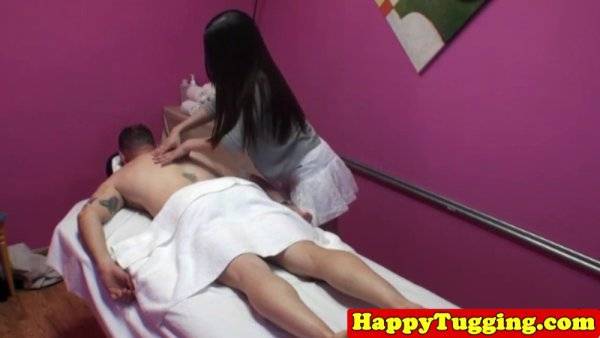 Watch this tattooed Asian masseuse massage her client before getting off with a jerk on girlsasian.net