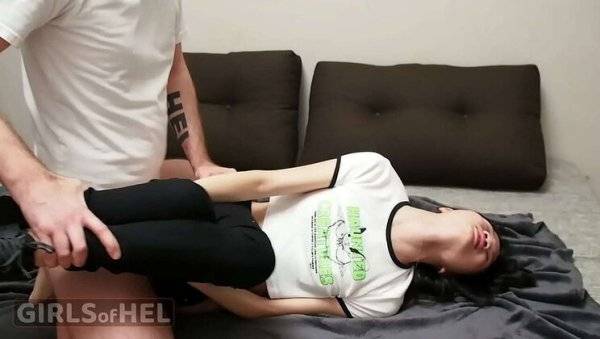 Tiny Asian Babe in Tight Jeans Gets Roughed Up - Japan on girlsasian.net
