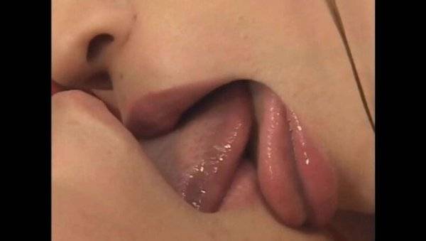 Hot Asian Lesbians Yui Hatano & Yui Oba Kissing Closeup Sloppy Action on girlsasian.net