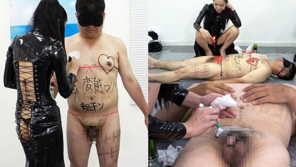 Asian Office Femdom: Boss Shaves Employee's Pubic Hair & Paints Body with Hot Wax on girlsasian.net