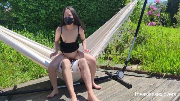 My Asian Neighbor Helps Me Test My Hammock... It Ends In Orgasm And Creampie - Japan on girlsasian.net