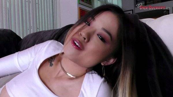 Lulu Chu POV Blowjob - Tiny Asian Teen Sucks Huge Cock Until Cumshot on girlsasian.net