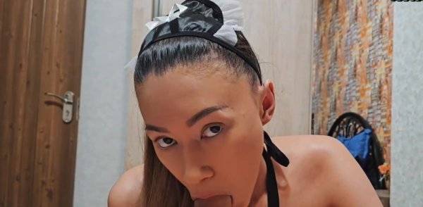 A horny, crazy Asian housekeeper with a phat arse is giving a super hot anal invasion creampie and cum on girlsasian.net