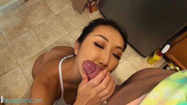 Asian girlfriend gets hardcore kitchen sex from boyfriend after he forgets dishes on girlsasian.net