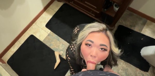 Risky Bathroom Sex at House Party with Asian Beauty on girlsasian.net