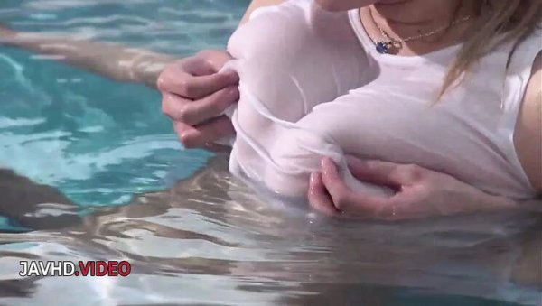 Suzuna Komiya Asian Blowjob Threesome - Poolside Group Sex with Two Studs - Japan on girlsasian.net