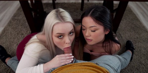 Asian babe sandwiched in wild FFM threesome on girlsasian.net