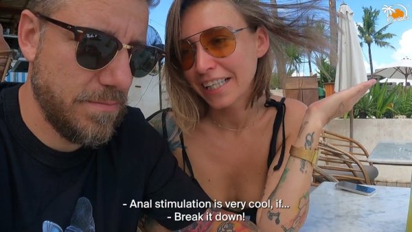 Tattooed couple explores anal and creampie passion in a luxury tropical villa on girlsasian.net