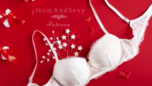 Voluptuous MILF teases in red lace lingerie with garters and stockings on girlsasian.net