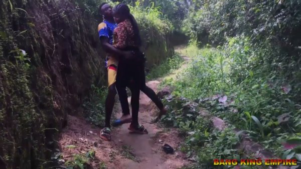 Dark-skinned woman in floral dress takes her lover in missionary position during forest encounter - India on girlsasian.net