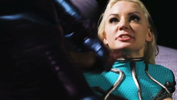Blonde MILF in superhero latex gets dominated by a dark stranger on girlsasian.net