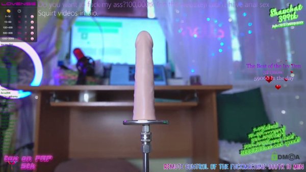 Tattooed camgirl rides a massive dildo live from her bedroom on girlsasian.net