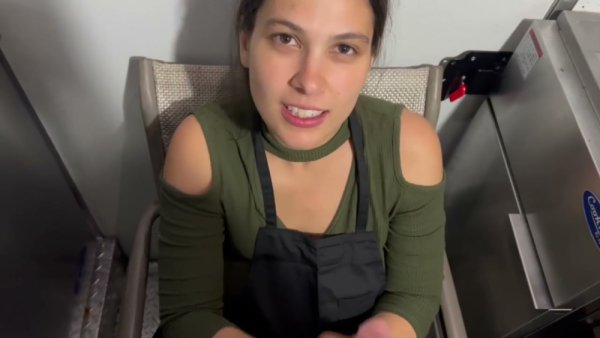Cuban coworker serves deep throat during night shift in tight workspaces on girlsasian.net