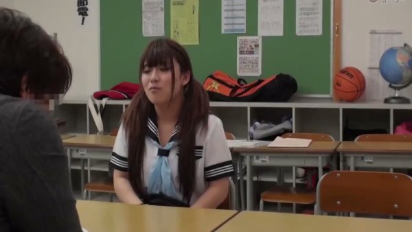 Two Japanese schoolgirls submit to their teacher's advances in a classroom - Japan on girlsasian.net