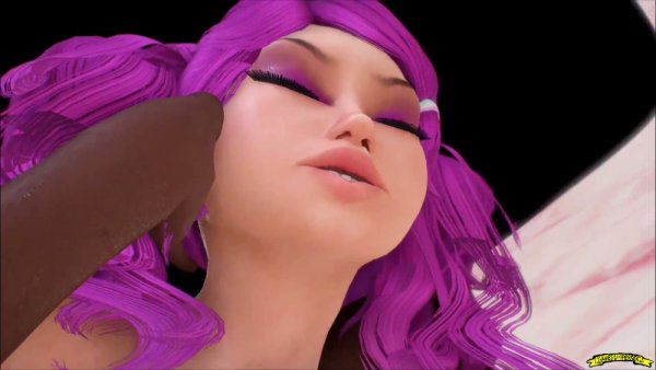 3D hentai fantasy with purple-haired beauty fingering dark-skinned vixen before oral encounter on girlsasian.net