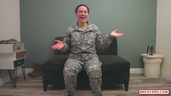 Solo soldier strips camo pants and spreads wide for glass dildo on girlsasian.net
