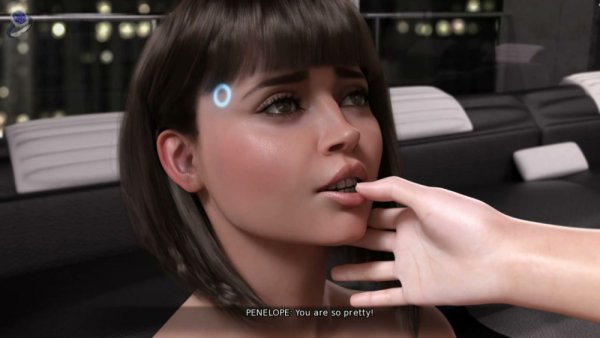 Blonde android with cybernetic features rides her dark-haired lover using a strapon on girlsasian.net