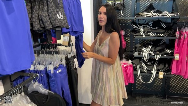 Long-haired beauty teases in sheer dress as vibrator play builds to changing room tension on girlsasian.net